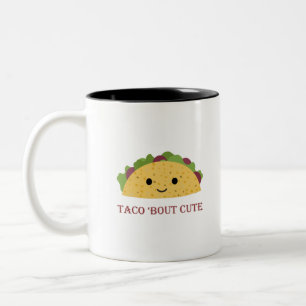 Funny Taco Bout Cute Pun och Kawaii Taco Två-Tonad Mugg