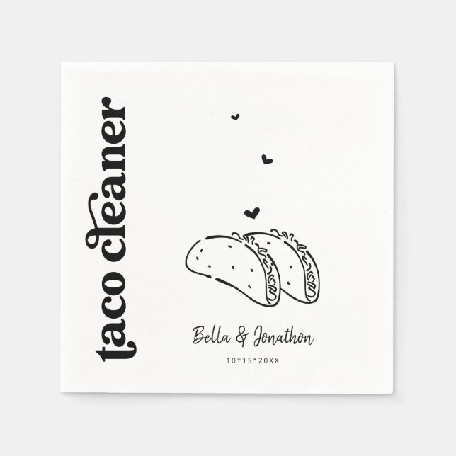 Funny Taco Cleaner Bröllop Napkin Pappersservett (Framsidan)