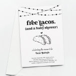 Funny Taco Couples babystöldsinbjudan Inbjudningar<br><div class="desc">Gratis takos (och en babyskare). Använda för en traditionell dusch eller ett kodat pars dusch. Njut av en inbjudan till roligt babydusch som sätter strålkastarljuset på...  tacos! Artwork är hand plockade. Koordineringsinformation,  register,  tackkort och andra artiklar finns i samlingen Taco Baby Shower i min butik.</div>