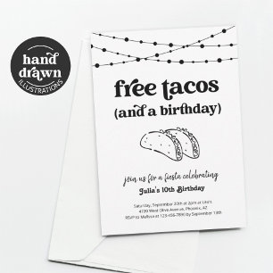 Funny Taco Födelsedagsfest inbjudan-inbjudan Inbjudningar