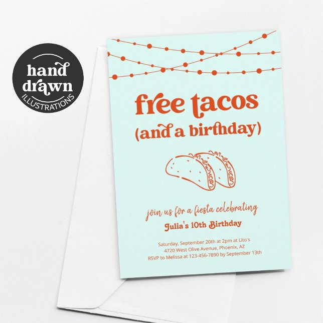 Funny Taco Födelsedagsfest inbjudan-inbjudan Inbjudningar (Skapare uppladdad)