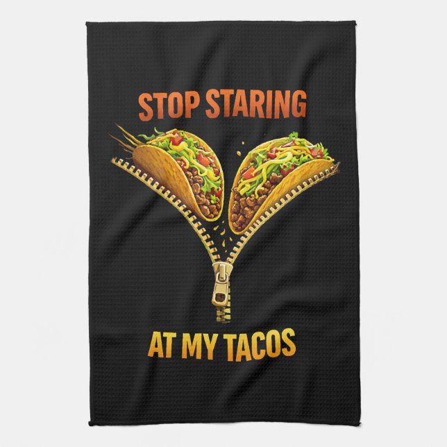 Funny Taco Lover Stop Staring Kökshandduk (Vertikal)
