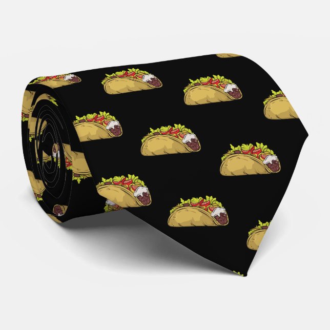 Funny Taco Mexican Food Mönster Black Slips (Rullad)