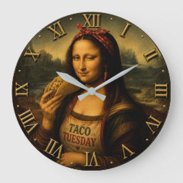 Funny Taco Mona Lisa  Stor Klocka