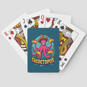 Funny Taco Octopus Tecknad Food Pun Casinokort