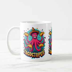 Funny Taco Octopus Tecknad Food Pun Kaffemugg