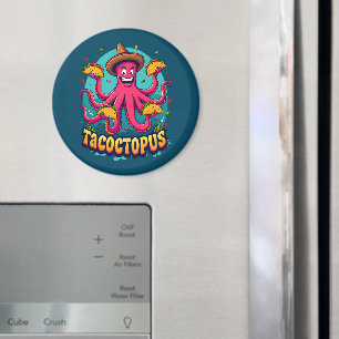 Funny Taco Octopus Tecknad Food Pun Magnet