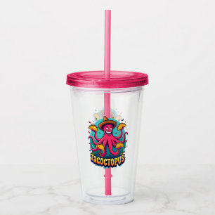 Funny Taco Octopus Tecknad Food Pun Take Away Mugg