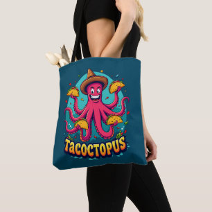 Funny Taco Octopus Tecknad Food Pun Tygkasse