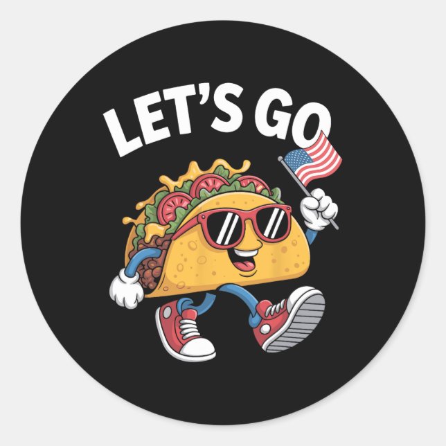 Funny Taco Runt Klistermärke (Framsida)