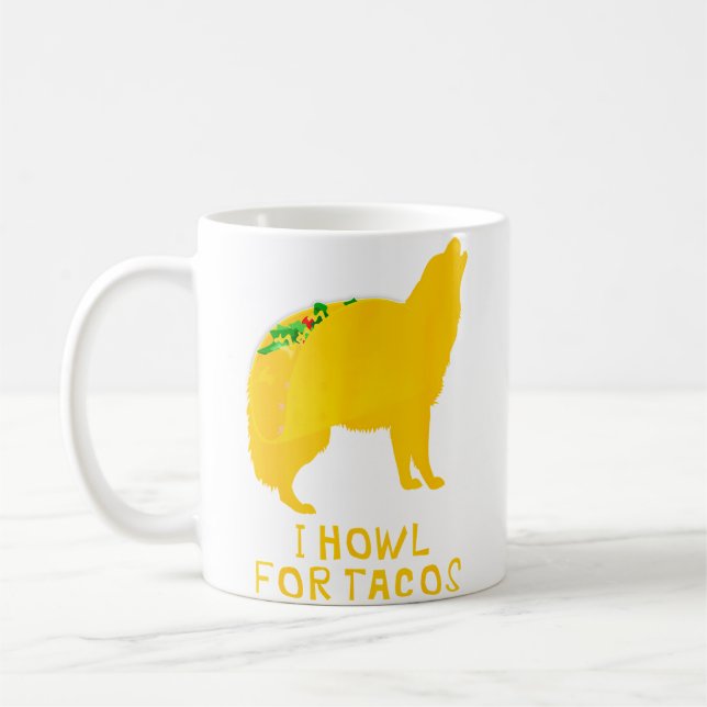 Funny Taco Taco Tuesday Wolf Kaffemugg (Vänster)