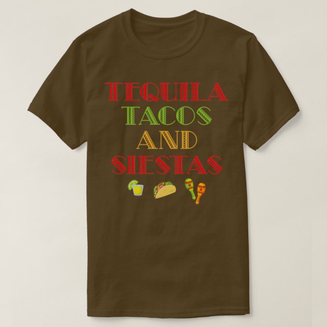 Funny Taco Tequila Tacos Siestas Alcohol Food Gift T Shirt (Design framsida)