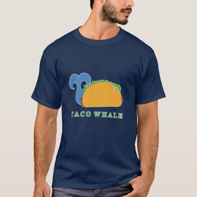 Funny Taco Whale Tecknade figurer T Shirt (Framsida)