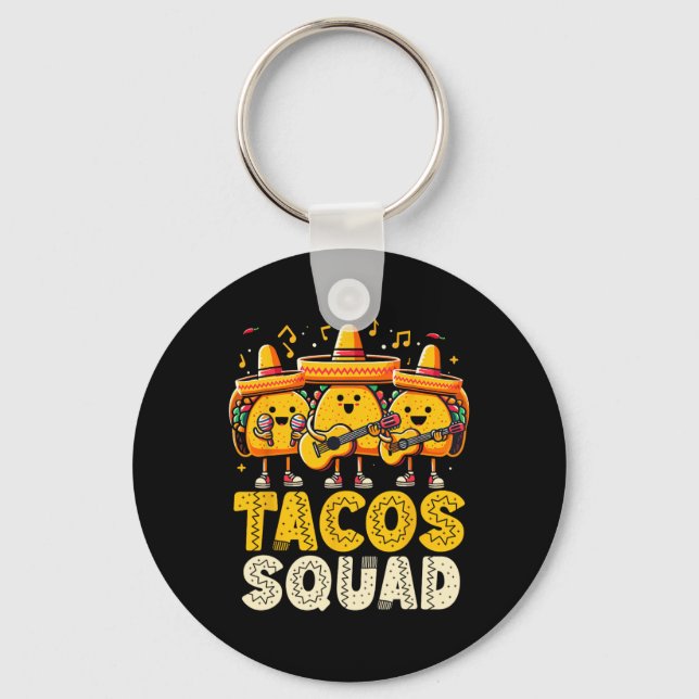 Funny Tacos Squad Cinco De Mayo Mexican Party Taco Nyckelring (Framsida)
