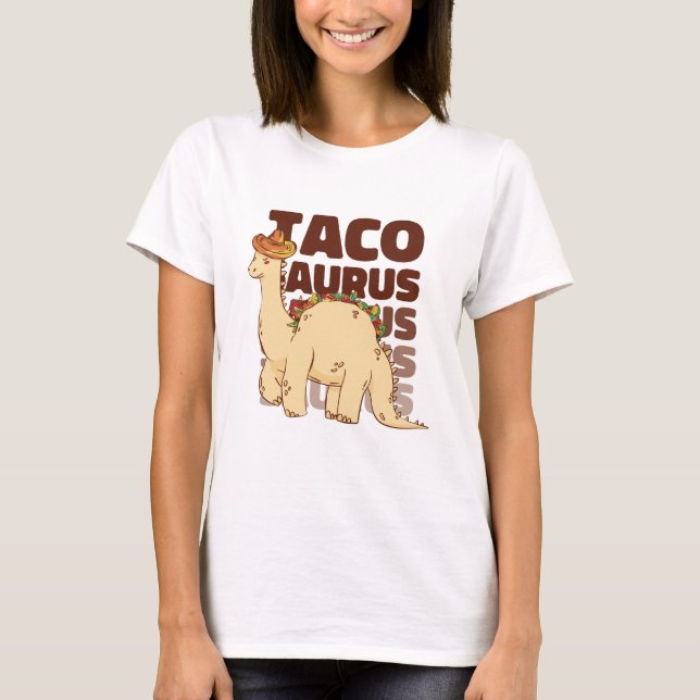 Funny Tacosaurus T-Shirt (Framsida)