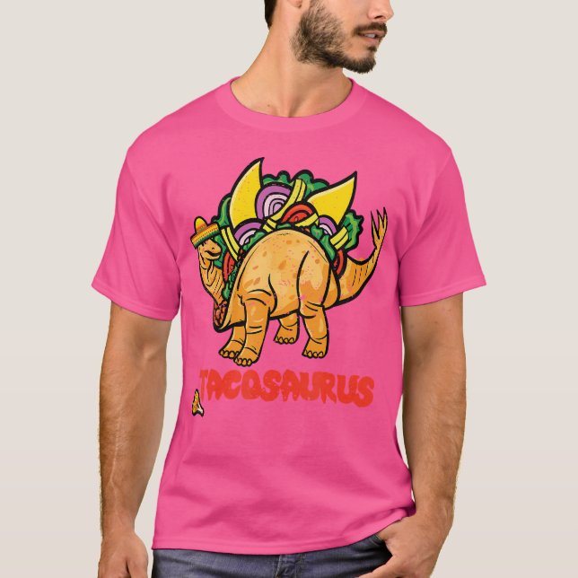 Funny Tacosaurus Tuesday Taco Dinosaur T Shirt (Framsida)