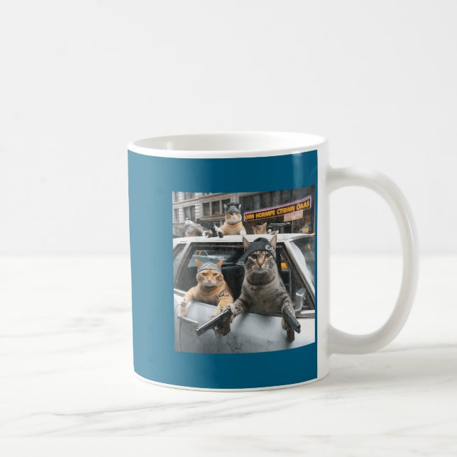 Funny Tactical Cat Meme Military Style  Kaffemugg (Höger)