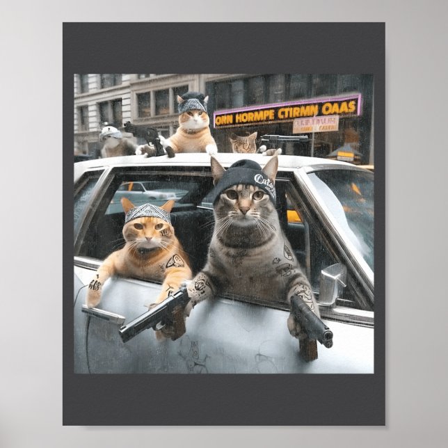 Funny Tactical Cat Meme Military Style  Poster (Framsidan)