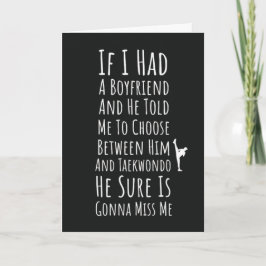 Funny Taekwondo Cards For Teen Girls For Her Women Kort