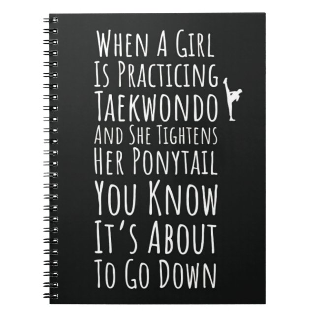 Funny Taekwondo Gifts For Her Teen Girls Women TKD Anteckningsbok (Framsidan)