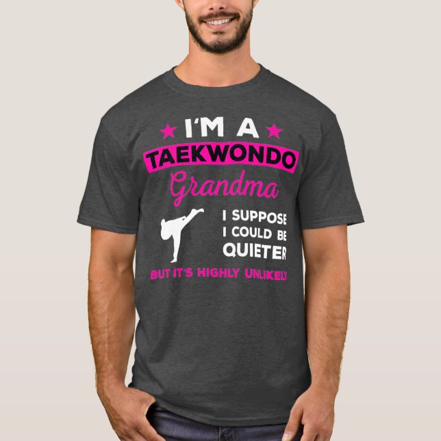 Funny Taekwondo Grandma Karate Martial Arts T Shirt (Framsida)