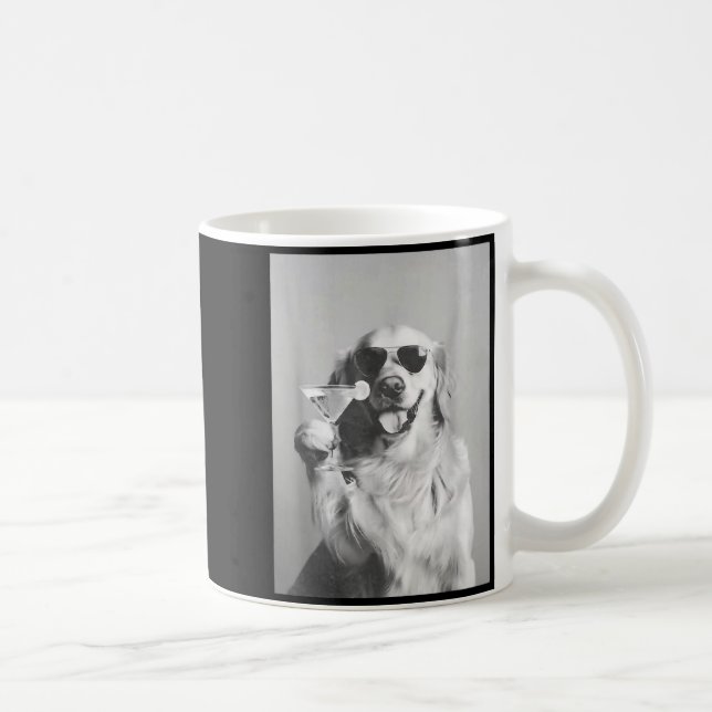 Funny Tail Dog Golden Retriever With Sungles Marti Kaffemugg (Höger)