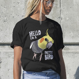 Funny Talking Grey Cockatiel Hello Pretty Bird T Shirt