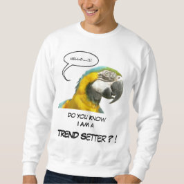 Funny Talking Parrot Ansikte-Trending-Sweatshirt Lång Ärmad Tröja