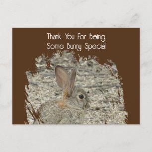 Funny Tan Bunny Pun Business för medarbetares avsk Vykort