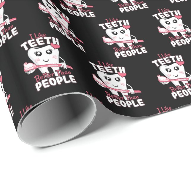 Funny tandläkare - som Teeth bättre än människor Presentpapper (Rullad Hörn)