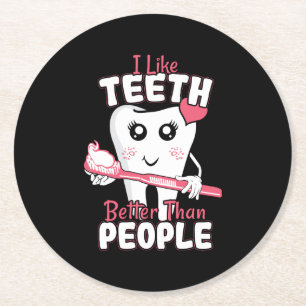 Funny tandläkare - som Teeth bättre än människor Underlägg Papper Rund