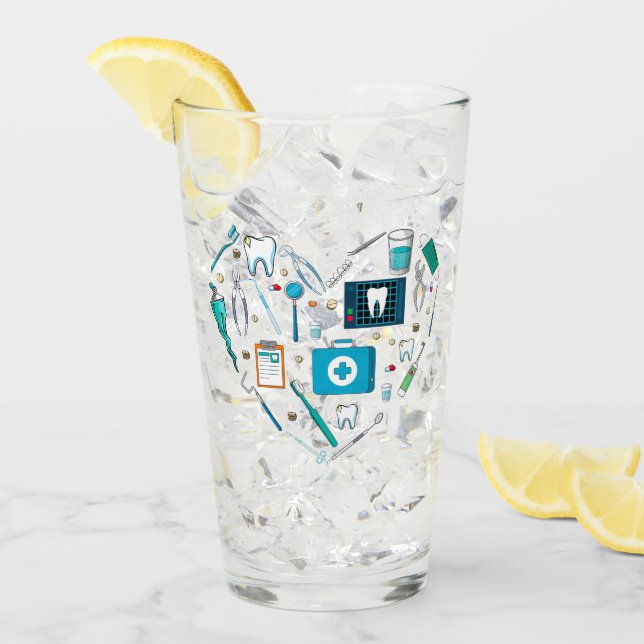 Funny tandtandtandläkare Verktyg Heart Glaskopp (Framsida Ice)