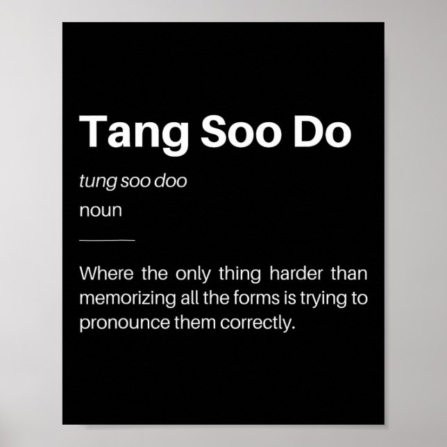 Funny Tang Soo Do Definition Martial Arts Karate S Poster (Framsidan)