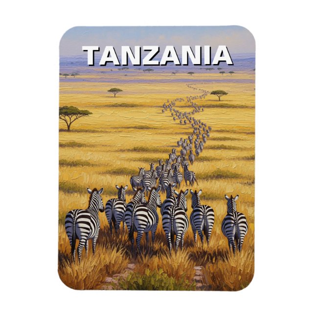Funny Tanzania Serengeti nationalpark Zebra Magnet (Vertikal)