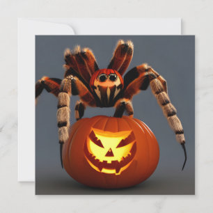 Funny Tarantula med Jack O'Lantern Halloween Kort