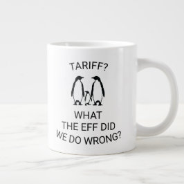 Funny Tariffed Penguins Jumbo Mugg