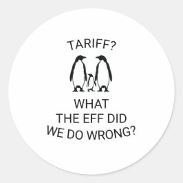 Funny Tariffed Penguins Runt Klistermärke