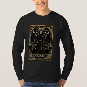 Funny Tarot Card Deadlift Skeleton Gym Workout Fit T Shirt