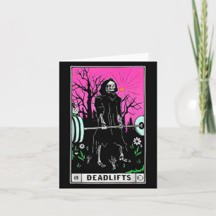 Funny Tarot Card Deadlifts Gym Workout Occult Read Kort