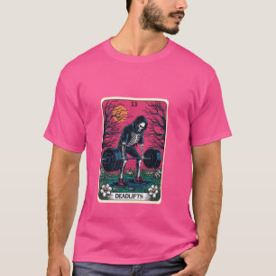 Funny Tarot Card Deadlifts Gym Workout Occult Read T Shirt