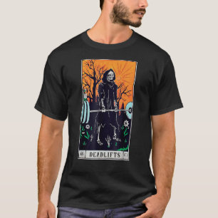 Funny Tarot Card Deadlifts Gym Workout Occult Read T Shirt