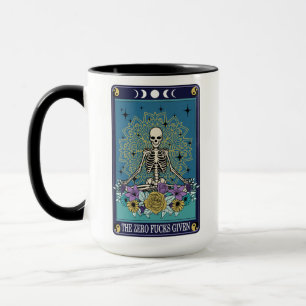 Funny Tarot Zero F*cks med kort Skeleton Mugg