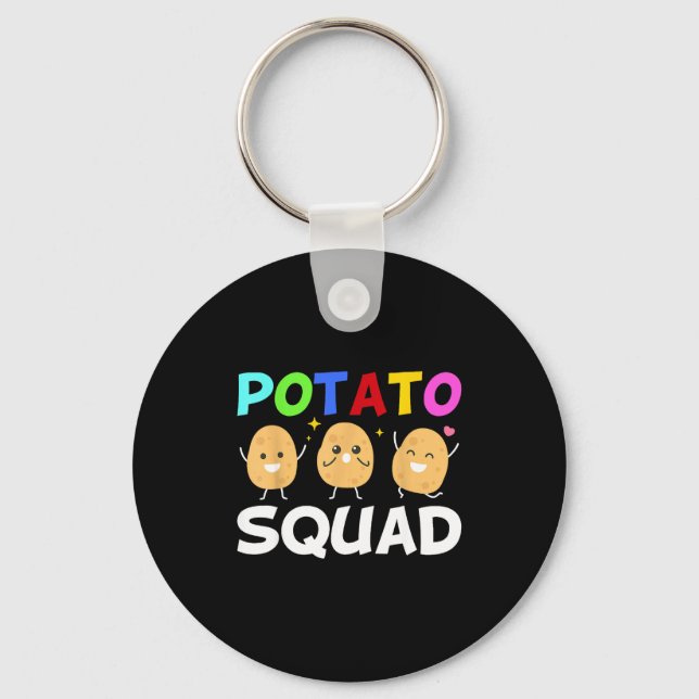 Funny Tato Squad Vegetable Chip Eater French Fries Nyckelring (Framsida)