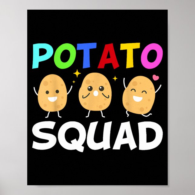 Funny Tato Squad Vegetable Chip Eater French Fries Poster (Framsidan)