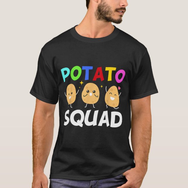 Funny Tato Squad Vegetable Chip Eater French Fries T Shirt (Framsida)