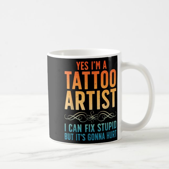 Funny Tattoo Artist Art For Men Women Tattooer Tat Kaffemugg (Höger)