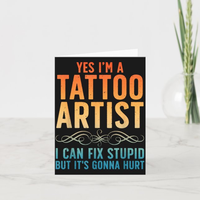 Funny Tattoo Artist Art For Men Women Tattooer Tat Kort (Framsida)