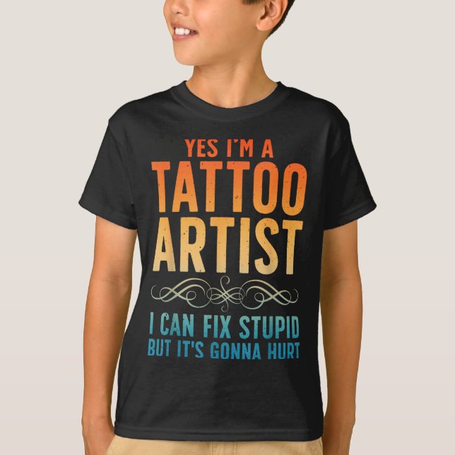 Funny Tattoo Artist Art For Men Women Tattooer Tat T Shirt (Framsida)