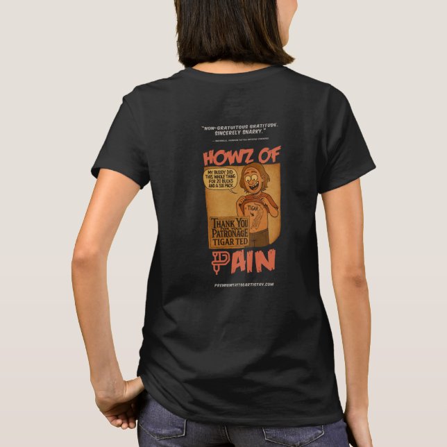 Funny Tattoo Shop Women’s T-Shirt – Tigar Ted (Baksida)