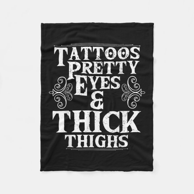 Funny Tattoos Söt Öga Thick Thighs Gift Tattoo Fleecefilt (Framsidan)